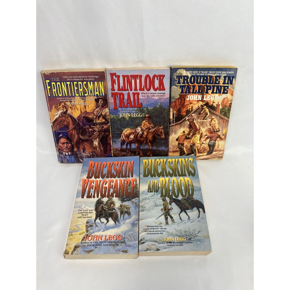 John Legg Western Paperback Lot of 5 Frontiersman Buckskins Flintlock Trail
